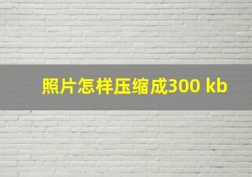 照片怎样压缩成300 kb